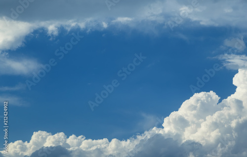 soft clouds and blue sky, abstract white background