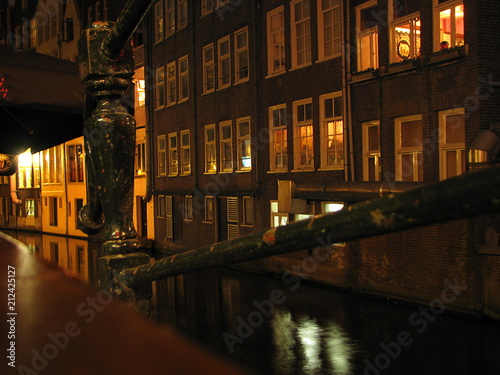 Amsterdam canal at night photo