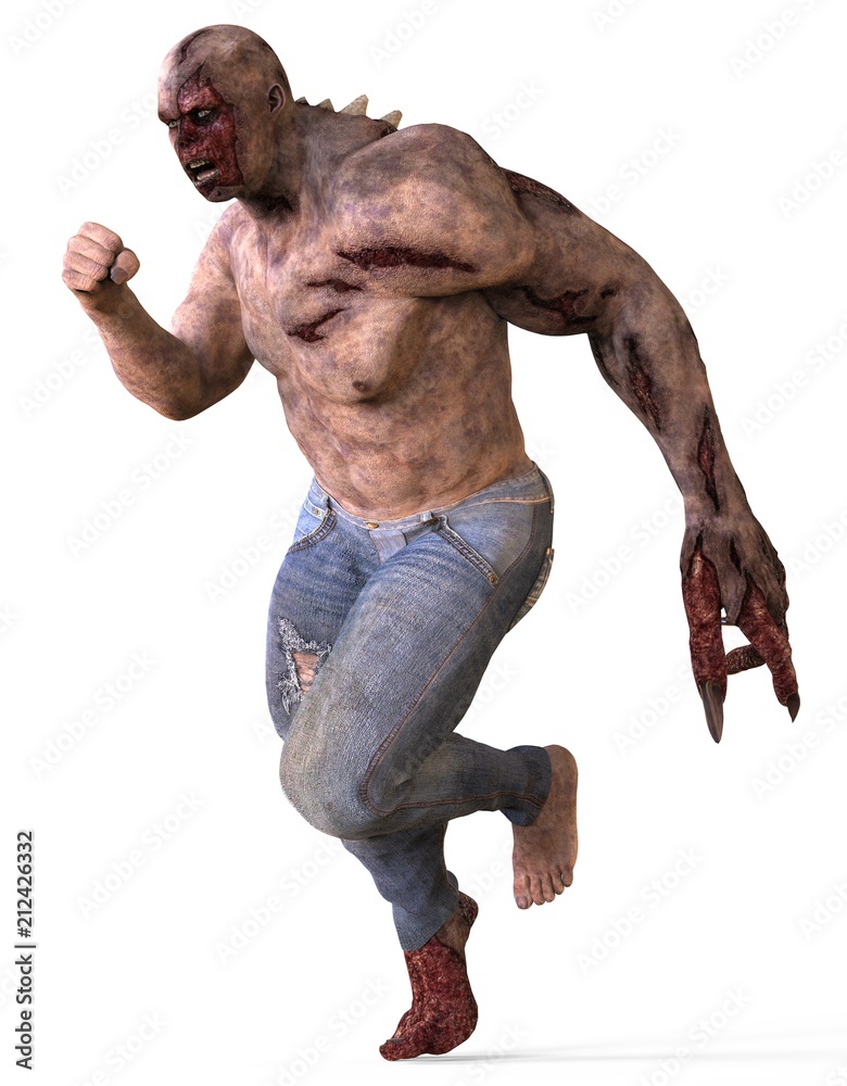 3D illustration mutant monster isolated on white background 3D illustration mutant monster isolated on white background