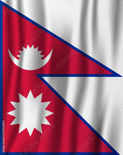 Nepal realistic waving flag vector illustration. National country background symbol. Independence day