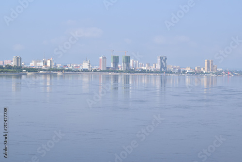 amur river. View of the Chinese city of Heihe from the Russian coast