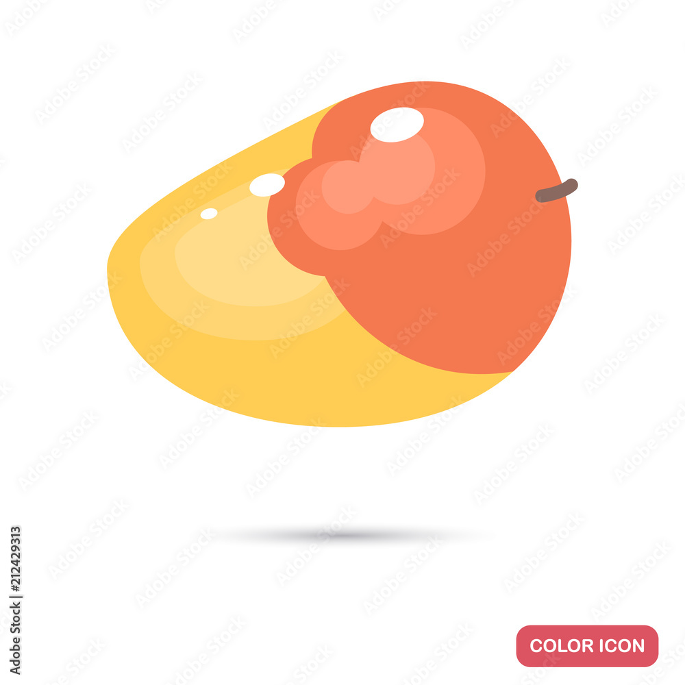 Mango fruit color flat icon Mango fruit color flat icon