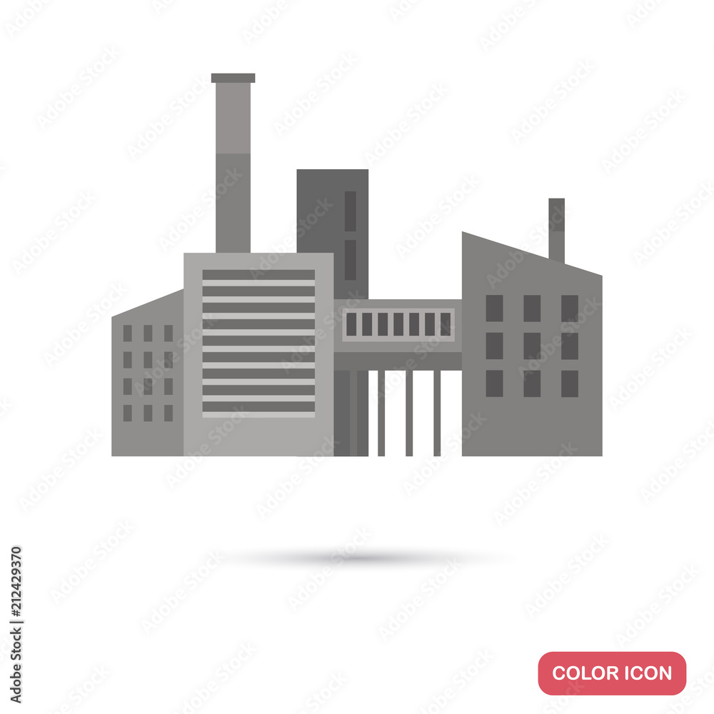 Obraz premium Food factory flat illustration in black and white colors