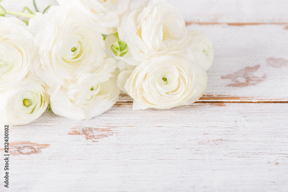Bouquet of White Ranunculus Buttercup Flowers Bouquet of White Ranunculus Buttercup Flowers