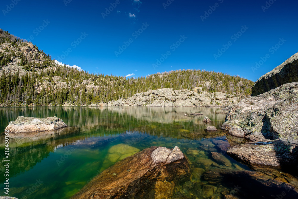 Lake Haiyaha, Rocky Mountains, Colorado, USA.