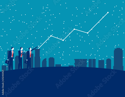Business people and forecasting future profits. Concept business vector illustration. Forecaster, Finance and economy.