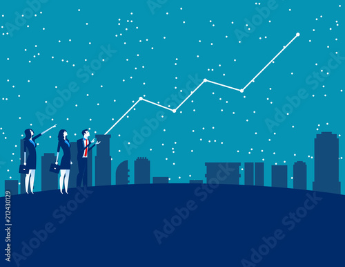 Business people and forecasting future profits. Concept business vector illustration. Forecaster, Finance and economy.