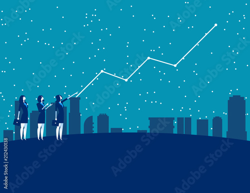 Business people and forecasting future profits. Concept business vector illustration. Forecaster, Finance and economy.