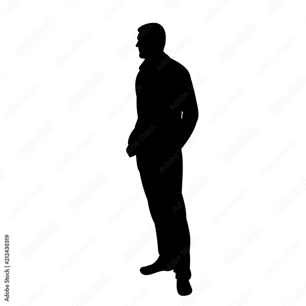 vector, isolated silhouette man standing vector, isolated silhouette man standing