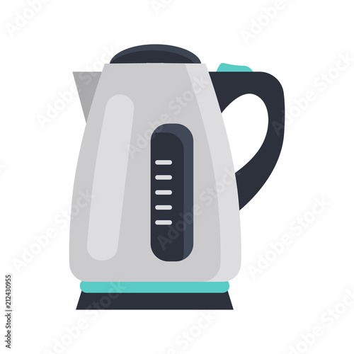 Electric kettle color flat isolated on white icon