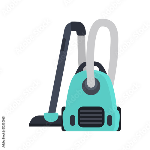 Home vacuum cleaner color flat isolaed on white icon