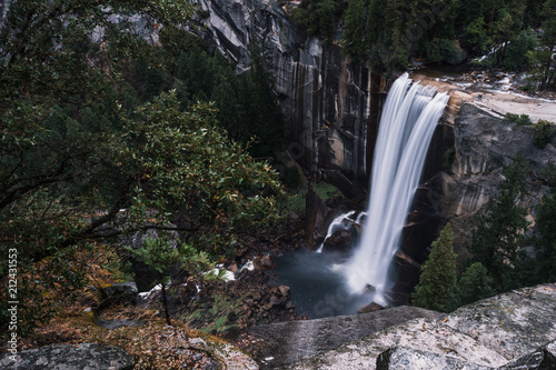 Long exposure of waterfall In summer in California, USA, Yosemite national park