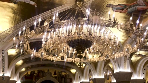 Belgrade, Serbia - July  06, 2018: Underground crypt of orthodox Saint Sava church in Belgrade, Serbia