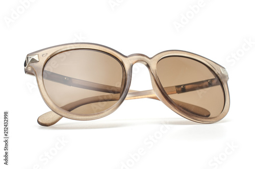 sunglasses with brown glass isolated on white