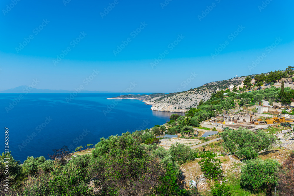 view of the coast of crete greece