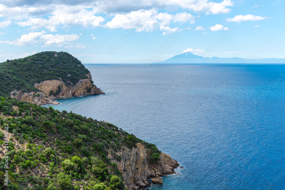 view of the sea and mountains