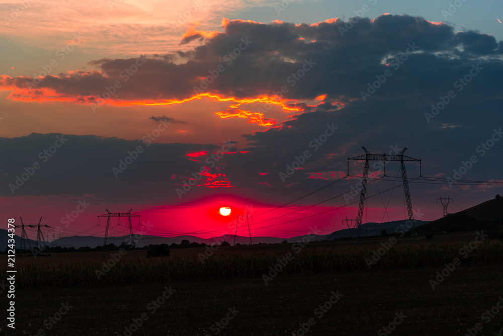 Obraz premium sunset in the mountains