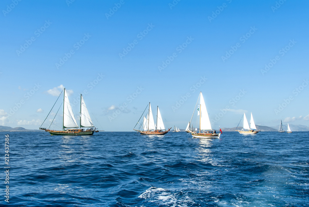 Naklejka premium Bodrum, Turkey, 20 October 2010: Bodrum Cup, Sailboats