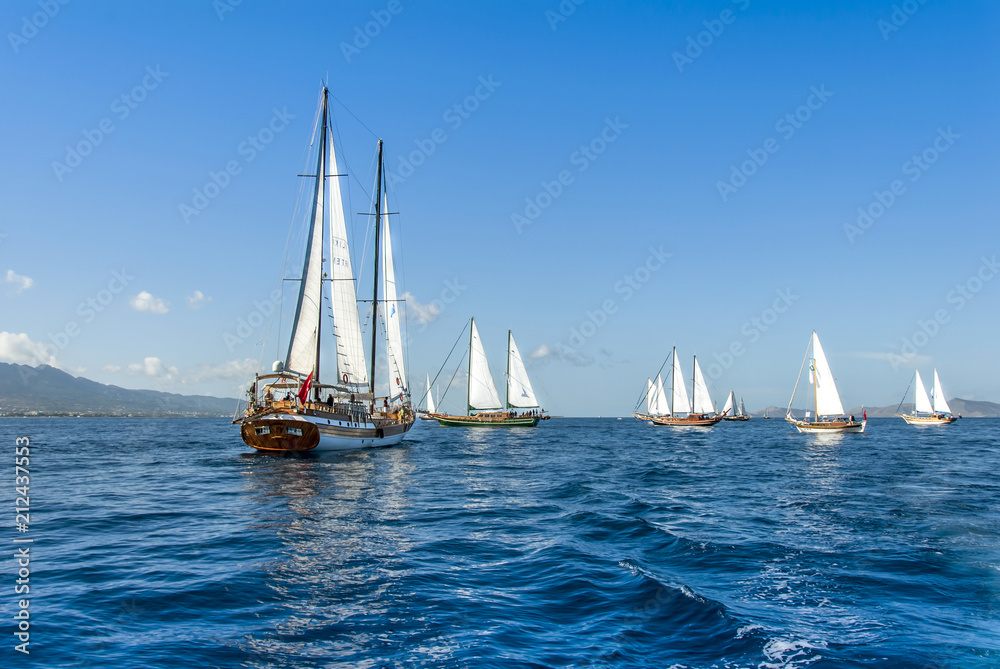Fototapeta premium Bodrum, Turkey, 20 October 2010: Bodrum Cup, Sailboats