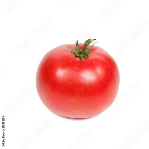 Red ripe tomato isolated on white background