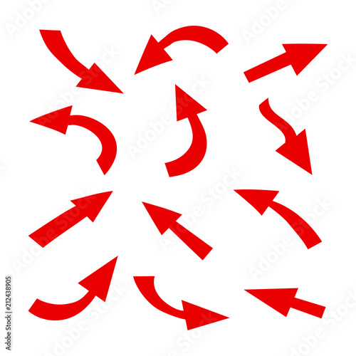 Set arrow icon. Different red arrows sign. Elements for infographic – vector