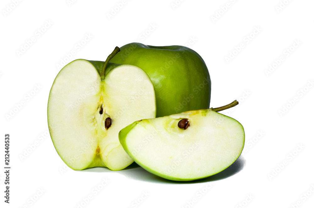 green apple isolated on white background. food, healthy green apple isolated on white background. food, healthy