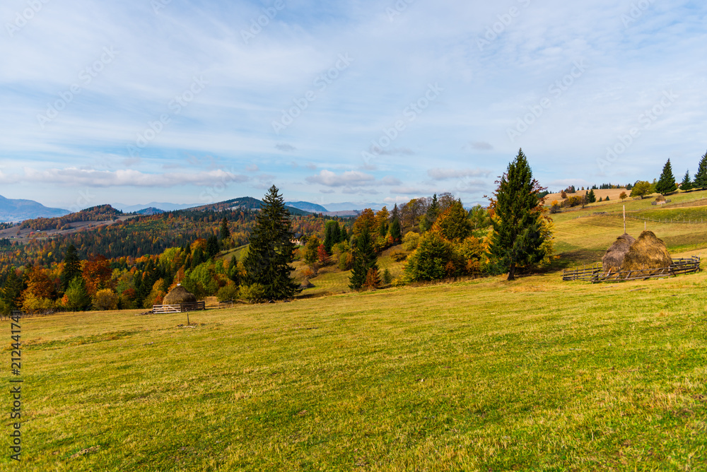 Autumn landscape in Tihuta, Romania