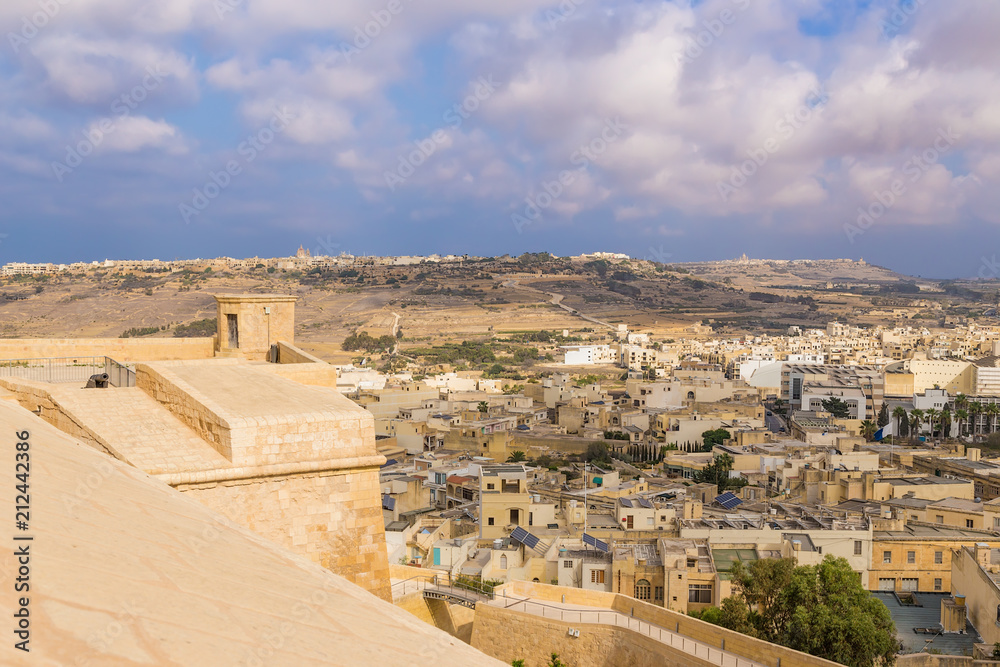 Victoria, the island of Gozo, Malta. Citadel and city