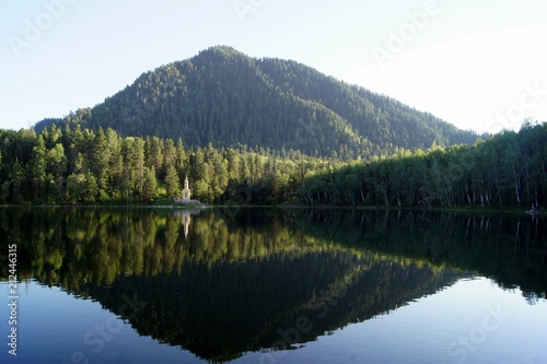 emerald lake near Baikal in Russia