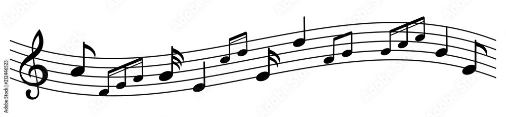 Fototapeta premium Music notes background, musical notes – vector for stock