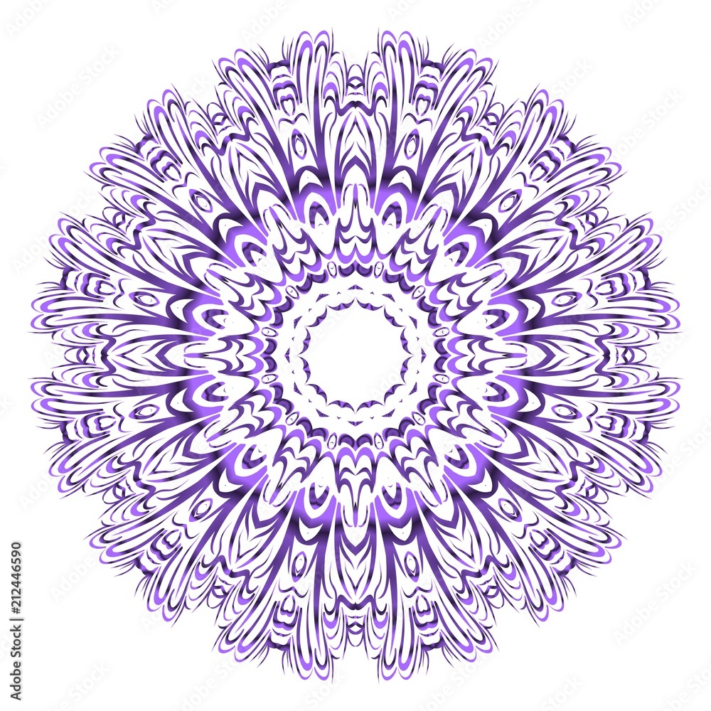 Mandala Style Vector Color Shapes. Abstract design. Fantastic decoration for fashion, holiday card, relax illustration
