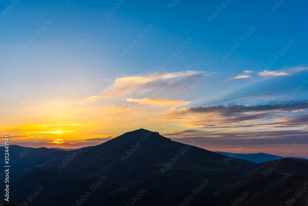 Landscape at the sunset