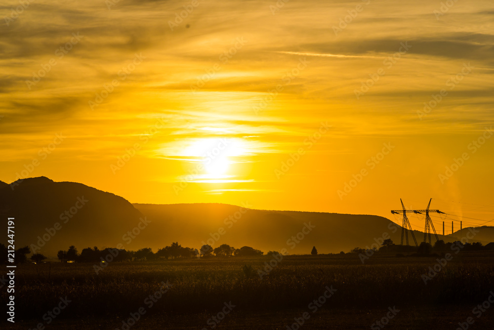 Landscape at the sunset