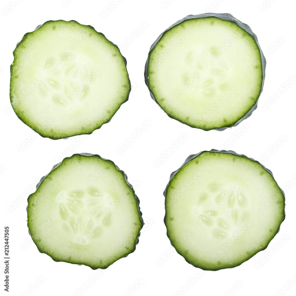 many slices of fresh cucumber