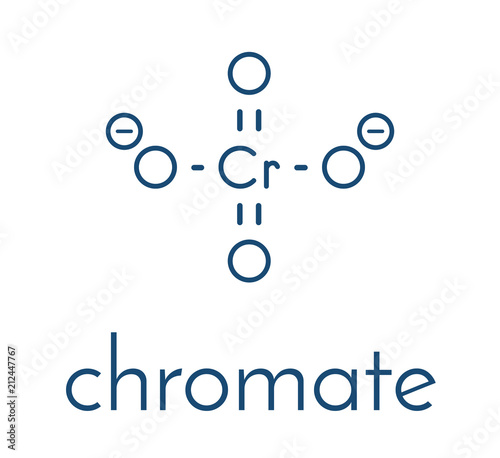 Chromate anion, chemical structure. Skeletal formula. photo