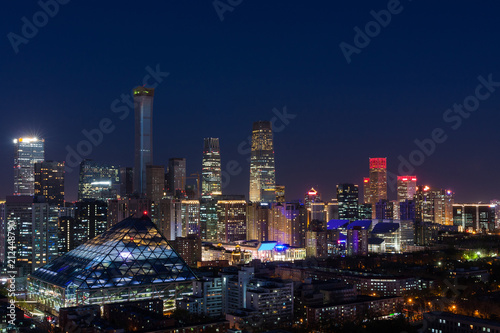 Beijing CBD skyline night view