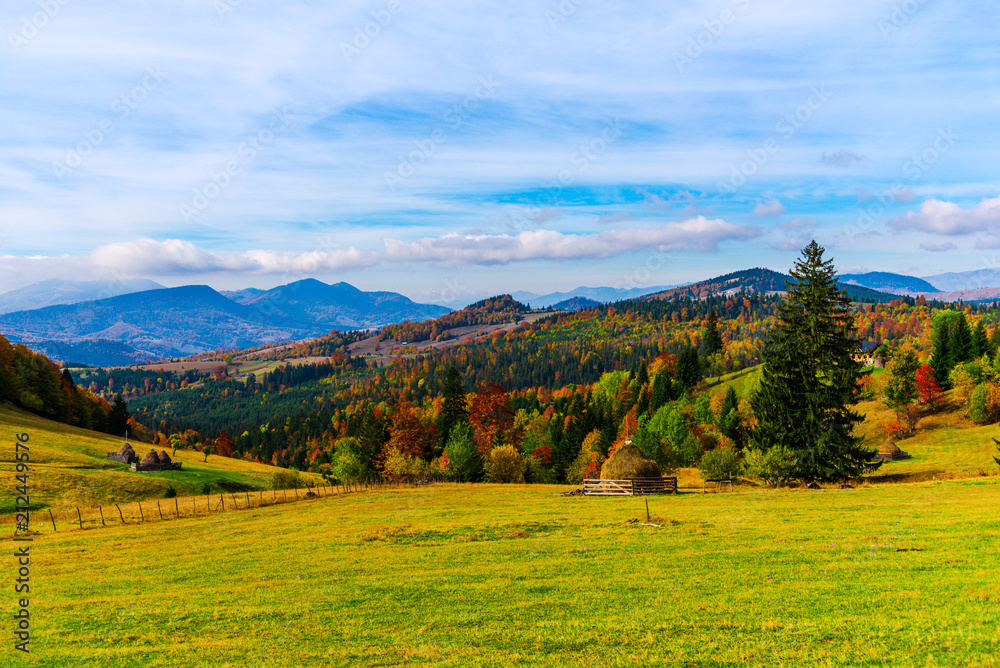 Autumn landscape in Carpathia Mountains