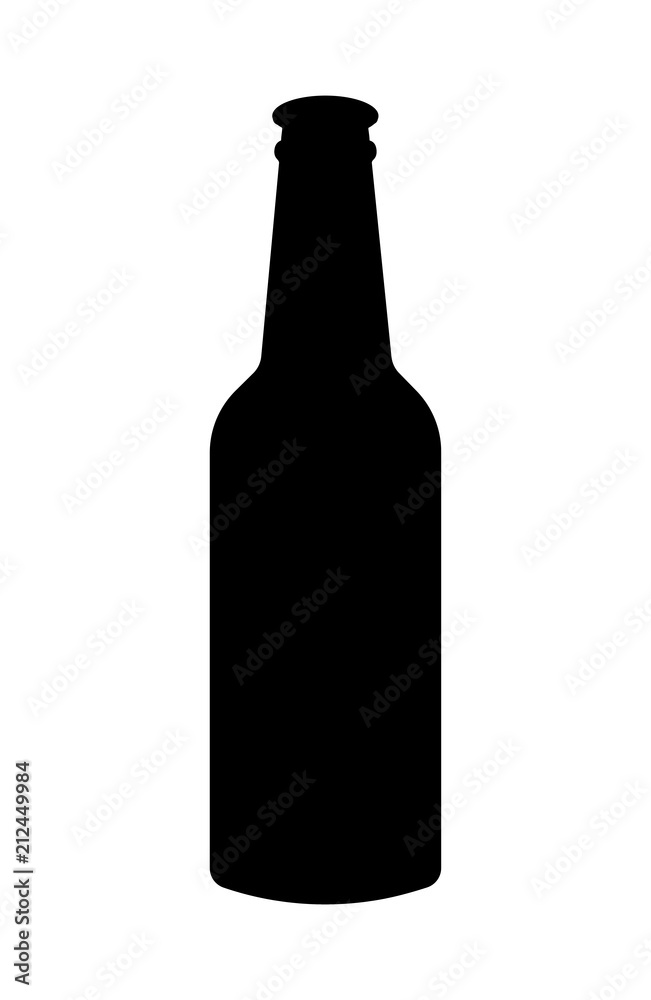 Alcohol Icon Product For Beer and food Bottle silhouette isolated Background.