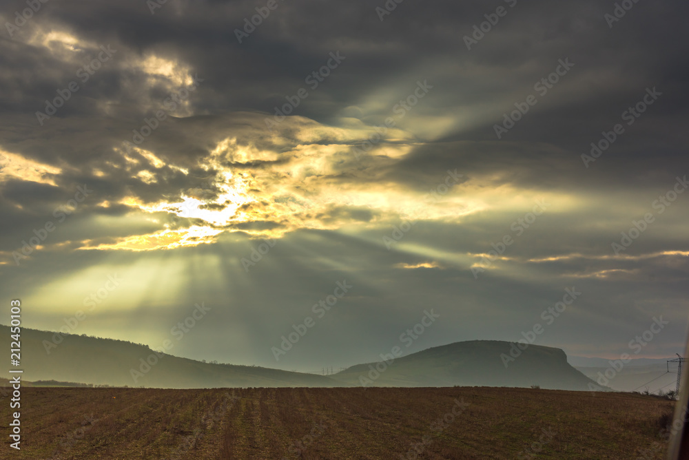 Sunrays on the clouds Sunrays on the clouds