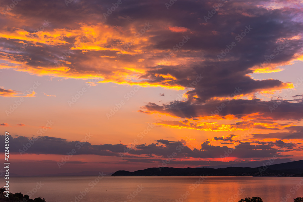 Sea landscape at sunset