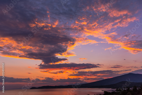 Sea landscape at sunset