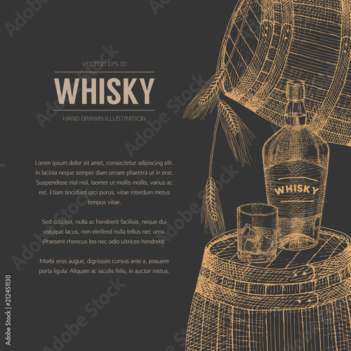 Fototapeta Whisky illustration.