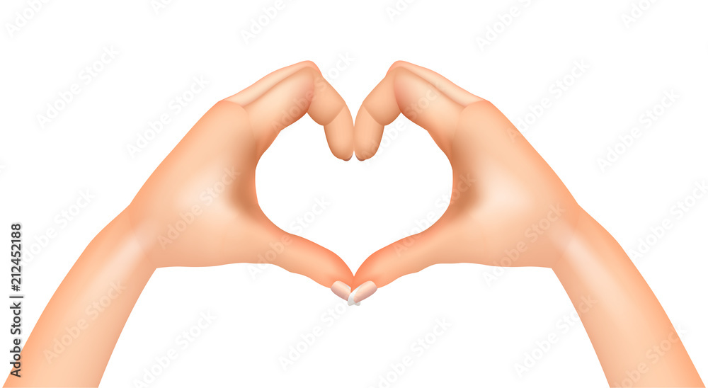 Heart from hands isolated vector Heart from hands isolated vector
