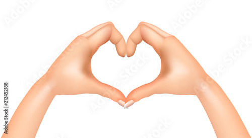 Heart from hands isolated vector