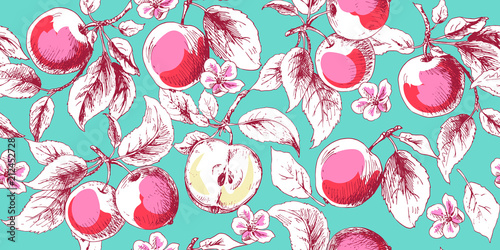 Seamless pattern with apples
