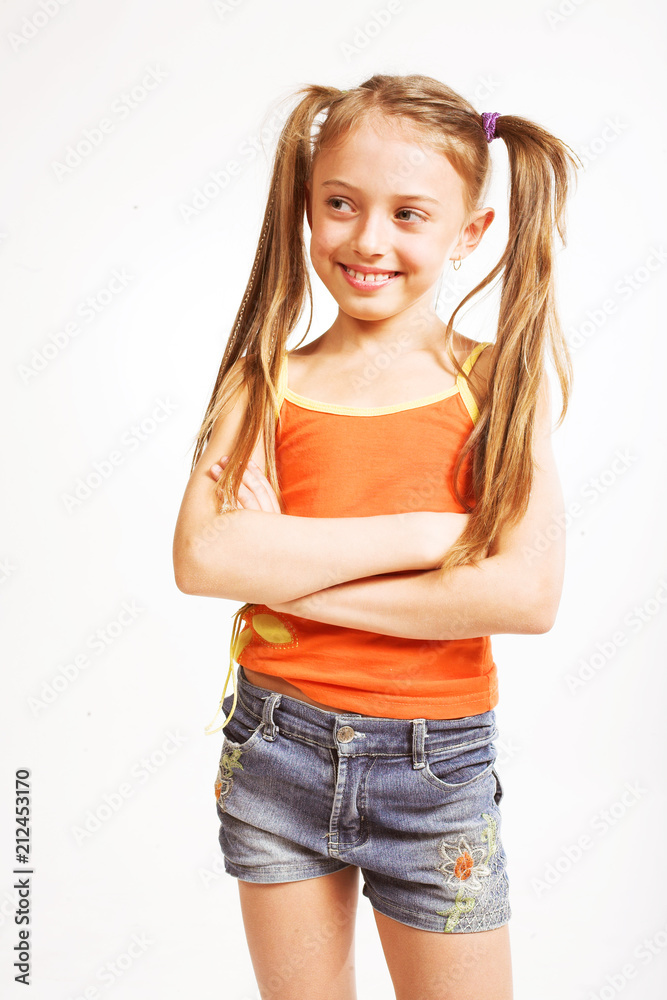 little girl in casual wear little girl in casual wear