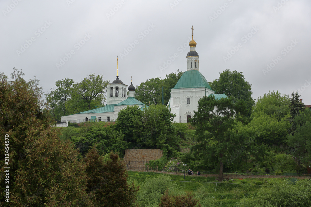 VLADIMIR, RUSSIA - MAY 19, 2018: Patriarchal Garden in the historical center of the city. Known as a place of cultural rest from the XVI century
