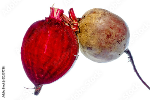  red beet on white background