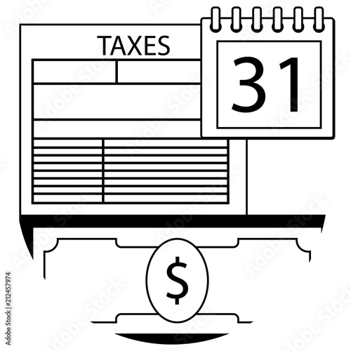 Tax pay day icon line