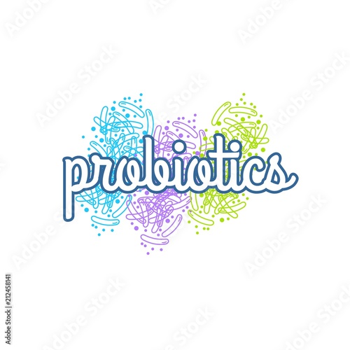 Probiotics logo. Concept of healthy nutrition ingredient for therapeutic purposes. simple flat style trend modern logotype graphic design isolated 